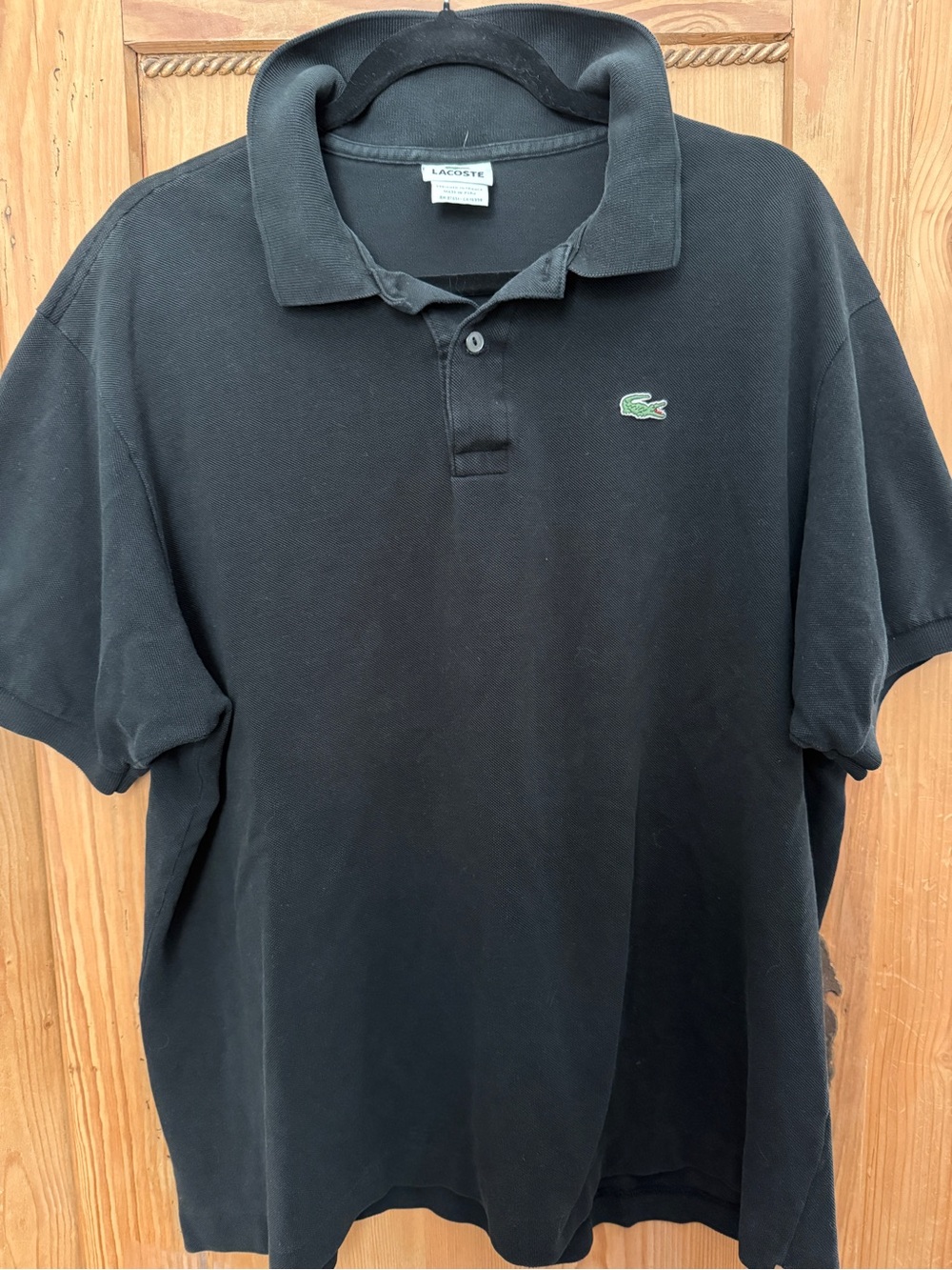 Lacoste Black Polo with Green Crocodile Logo